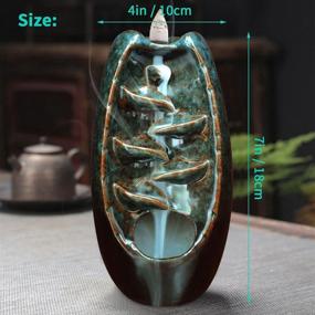 img 3 attached to 🌸 Enhance Your Space with the shsyue Backflow Incense Burner, Waterfall Holder – Perfect Home Decor for Living Room, Bedroom, Tea House, and Yoga House