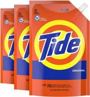 🌊 tide liquid laundry detergent soap pouches - high efficiency (he), original scent, 93 loads in total (pack of 3) logo