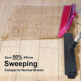 img 2 attached to 🐾 LandHope Pet Hair Rubber Broom: Indoor Sweeper with Squeegee Edge & 51 inch Adjustable Handle for Effective Non-Scratch Cleaning - Ideal for Pet Cat Dog Hair, Carpet, Kitchen, Garden, Window Cleaning (Black)