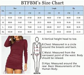 img 1 attached to 👗 Stretchy Bodycon Drawstring Dresses for Women - BTFBM Clothing