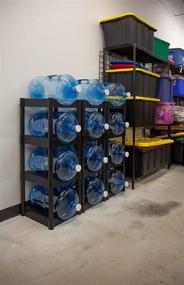 img 1 attached to 🧃 Bottle Buddy Water Racks: Efficient Storage Solution for 3 and 5 Gallon Bottles - 12-Tray Jug Organizer - Free-Standing for Home, Office, Kitchen, Warehouse - Black