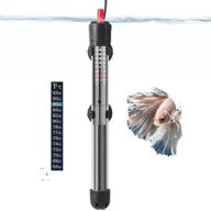 hitop adjustable aquarium heater - 50w, 100w, 300w - submersible fish tank heater with suction cups & thermometer sticker - for fish tanks up to 60 gallons logo