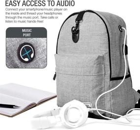 img 1 attached to 🎒 XDesign 16&#34; Grey Travel Laptop Backpack with Anti-theft Lock - Secure Your Notebook on the Go!