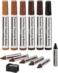 img 4 attached to Complete Furniture Repair Kit: 13 Wood Markers, Wax Sticks & Sharpener - Perfect for Stains, Scratches, Wood Floors, and More!