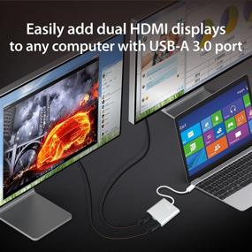 img 3 attached to 🔌 Адаптер USB к HDMI j5create: двойной HDMI USB 3.0 мультимониторный кабель - 4K Ultra HD - совместим с Windows 7, 8.1, 10 / Mac OS X версии 10.6 и выше.