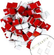 🔌 magicfox strip light mounting clips - 120pcs 3m adhesive cable organizer for 11mm(3/8") wide strip light: ideal car, office, home and led strip light holder (for 11mm(3/8") white) logo