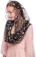 infinity veil soft embroidered lace head covering scarf - pamor chapel veils mantilla for latin mass and little flower logo