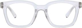 img 2 attached to 👓 Peepers by PeeperSpecs Women's Blue Light Blocking Reading Glasses, Clear, Square Style, 49mm + 2mm