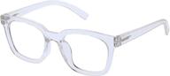 👓 peepers by peeperspecs women's blue light blocking reading glasses, clear, square style, 49mm + 2mm logo