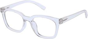 img 3 attached to 👓 Peepers by PeeperSpecs Women's Blue Light Blocking Reading Glasses, Clear, Square Style, 49mm + 2mm