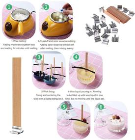 img 2 attached to 🕯️ Wood Candle Wicks: 100 Pcs Natural Smokeless Wooden Wick with Iron Stand for DIY Candle Making Craft (5.1x0.51inch)