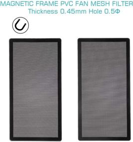 img 2 attached to 🔌 2-Pack of Magnetic Black Dust Proof Filter Covers for 360mm and 120mm x 2 PC Fans - PVC Computer PC Case Dust Mesh Filter Cover, 4.72inch