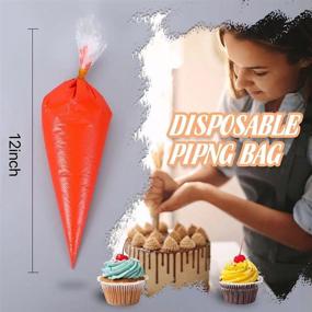 img 3 attached to XSEINO Disposable Piping Bags, 12 Inch - 150PCS Heavy Duty Anti Burst Pastry Bags: Ideal for Icing, Frosting, and Cookie Decoration (Thickened)