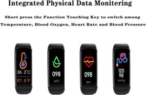 img 2 attached to 📱 Advanced Smart Watch: Fitness Tracker with Body Temperature, Blood Oxygen, Heart Rate, and more - IPX7 Waterproof for Women, Men, and Kids