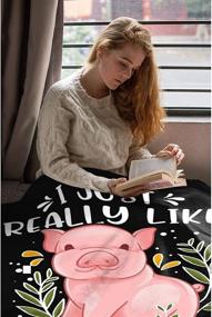 img 2 attached to 🐷 Nichiren Pig Lover's Dream: Super Soft Flannel Blanket, Lightweight Plush Microfiber for All Seasons 50"x40" - Perfect Sofa/Bed TV Blanket for Kids!