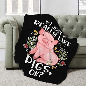 img 4 attached to 🐷 Nichiren Pig Lover's Dream: Super Soft Flannel Blanket, Lightweight Plush Microfiber for All Seasons 50"x40" - Perfect Sofa/Bed TV Blanket for Kids!