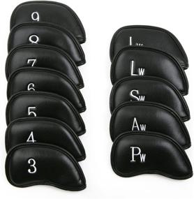 img 3 attached to 🏌️ Premium 12-Piece Set of Thick Synthetic Leather Golf Iron Head Covers by Intech