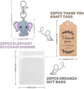 img 3 attached to 🐘 20 Sets of MOVINPE Pink Elephant Keychain Baby Shower Party Favors with Organza Bags and Thank You Kraft Tags - Ideal Girls Kids Birthday Party Supplies and Elephant Theme Party Return Gifts for Guests