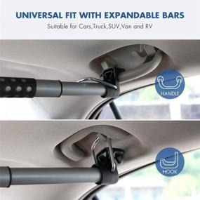 img 2 attached to 🚗 Expandable Car Clothes Hanger Bar - MYSBIKER Vehicle Clothing Rack, Retractable Rod for Travel or Garment Cloths, Adjustable 36" to 60", Max Load Capacity 50 lbs