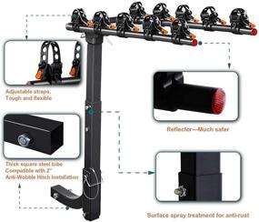 img 1 attached to 🚲 Vedouci Двойная складная велокрепь для автомобилей, грузовиков, внедорожников и минивэнов - велокрепь на фаркопе с 2" приёмником и бонусным креплением для велосипедного телефона (5 велосипедов)