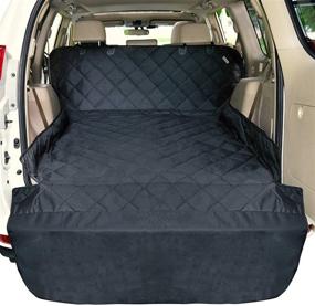 img 4 attached to 🐶 F-color SUV Cargo Liner for Dogs, Water-Resistant Pet Cargo Cover Dog Seat Cover Mat for SUVs Sedans Vans, Bumper Flap Protector, Non-Slip, Large Size Universal Fit