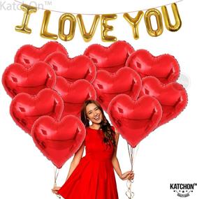 img 3 attached to 🎈 I Love You Balloons Decoration Kit: Romantic Décor Special Night - Large Pack of 11, Heart Balloons for Valentines Day, Red Anniversary Decorations, and Heart-Shaped Balloons for Her