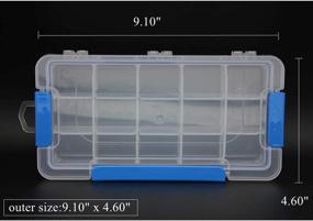 img 3 attached to 📦 Clear Plastic Storage Box Container with Adjustable Dividers -15 Grids, Pack of 3, Ideal for Beads, Buttons, and Small Parts