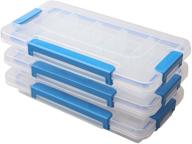 📦 clear plastic storage box container with adjustable dividers -15 grids, pack of 3, ideal for beads, buttons, and small parts logo