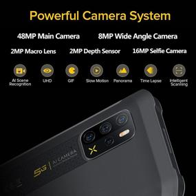 img 1 attached to 📱 Ulefone Armor 12 Unlocked 5G Rugged Smartphone, Android 11 MTK Dimensity 700 Octa-core 8GB+128GB, Rear Camera 48MP + Front Camera 16MP, 6.52" HD+ Screen, 5180mAh Battery, 4G Rugged Phone with 5G Hifi Support