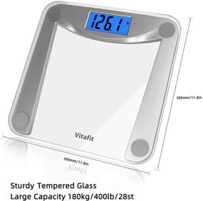 img 3 attached to 🔢 Vitafit Digital Body Weight Bathroom Scale: Step-On Technology, Extra Large Blue Backlit Display, 400lbs Capacity