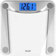 🔢 vitafit digital body weight bathroom scale: step-on technology, extra large blue backlit display, 400lbs capacity logo