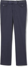 img 2 attached to Chic and Stylish: French Toast 👖 Girls' Polka Dot Straight Leg Belted Pant