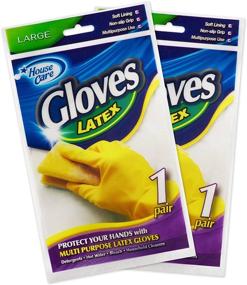img 3 attached to SteadMax Large Size Yellow Cleaning Gloves, 2 Pack - Professional Natural Rubber Latex Gloves for Cleaning (2 Pairs)