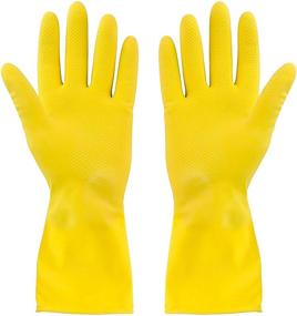 img 4 attached to SteadMax Large Size Yellow Cleaning Gloves, 2 Pack - Professional Natural Rubber Latex Gloves for Cleaning (2 Pairs)