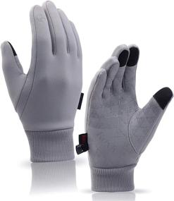 img 4 attached to Winter Touch Screen Gloves for Men and Women 🧤 - Anti-Slip, Windproof, Waterproof - Ideal for Running and Cycling