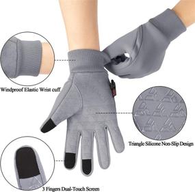 img 1 attached to Winter Touch Screen Gloves for Men and Women 🧤 - Anti-Slip, Windproof, Waterproof - Ideal for Running and Cycling