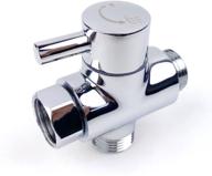 🚿 polished chrome brass shower arm diverter valve | universal 3-way bathroom shower system replacement part for hand held showerhead and fixed spray head | g 1/2 size logo