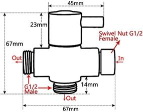 img 2 attached to 🚿 Polished Chrome Brass Shower Arm Diverter Valve | Universal 3-Way Bathroom Shower System Replacement Part for Hand Held Showerhead and Fixed Spray Head | G 1/2 Size