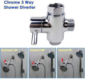 img 1 attached to 🚿 Polished Chrome Brass Shower Arm Diverter Valve | Universal 3-Way Bathroom Shower System Replacement Part for Hand Held Showerhead and Fixed Spray Head | G 1/2 Size