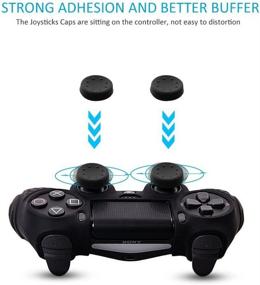 img 1 attached to 🎮 Black PS4 Controller Grip Skin - Anti-Slip Silicone Case Cover for Sony Playstation 4 PS4/Slim/Pro Controller with 8 x FPS Pro Thumb Grips
