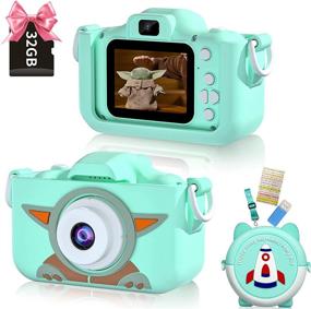 img 4 attached to 🎥 Kids Camera for Boys Age 3-9: 1080P HD Digital Dual Camera, 20MP Video Camcorder, Birthday Gift Boy Toys, 32GB SD Card, Puzzle Games - Light Green