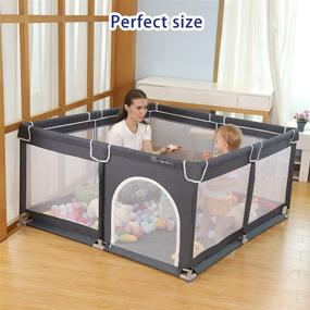 img 2 attached to 🧸 YOBEST Baby Playpen: Small Indoor & Outdoor Toddler Activity Center with Gate, Sturdy Safety Baby Play Yard Fence, Play Area for Babies, Toddlers, and Infants - Ideal for SEO!