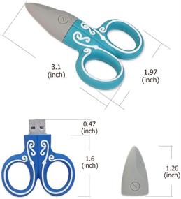 img 1 attached to 📦 LEIZHAN Милый USB флеш-накопитель 16 ГБ (3 шт.) - Дизайн ножниц Novelty Thumb Drive - USB 2.0 Компьютерная флешка Pen Drive U Disk Jump Drive Gift