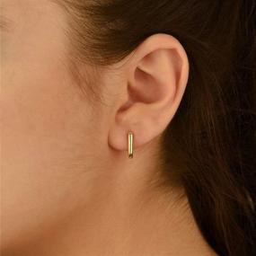 img 2 attached to 💎 Hypoallergenic Sterling Silver Hoop Earrings: Fashionable Jewelry for Girls