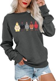 img 4 attached to Sweatshirts Chicken Graphic Sleeve Pullover Outdoor Recreation