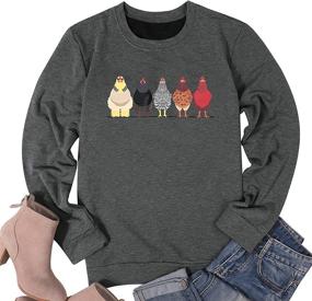 img 3 attached to Sweatshirts Chicken Graphic Sleeve Pullover Outdoor Recreation