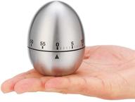 🥚 silver egg timer clock - kitchen cooking reminder with 60 minutes, mechanical rotating alarm - cute egg shape design logo