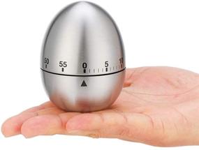 img 4 attached to 🥚 Silver Egg Timer Clock - Kitchen Cooking Reminder with 60 Minutes, Mechanical Rotating Alarm - Cute Egg Shape Design