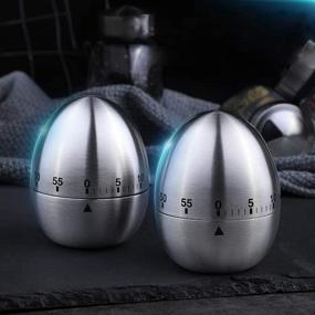 img 3 attached to 🥚 Silver Egg Timer Clock - Kitchen Cooking Reminder with 60 Minutes, Mechanical Rotating Alarm - Cute Egg Shape Design