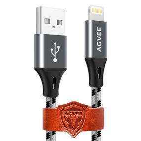 img 4 attached to 🔌 AGVEE [3 упаковки 1,6 фута] Короткий кабель Lightning с оплеткой укрепленного конца для зарядки и передачи данных для зарядного шнура iPhone - совместим с iPhone 11 Pro Max X XS XR, 5 6 6S 7 8 10, iPad - удобный для чехлов - серый